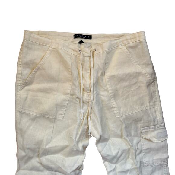 Sanctuary 100% Linen Low Rise Cargo Pants Drawstring Yellow Women’s size Medium - Picture 3 of 7